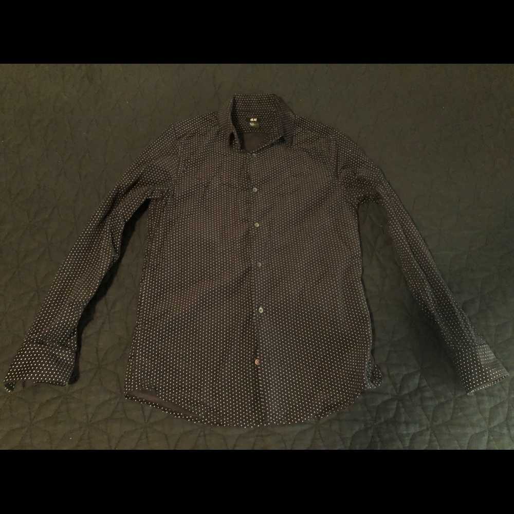 H&M Corduroy Poke A Dot Dress Shirt